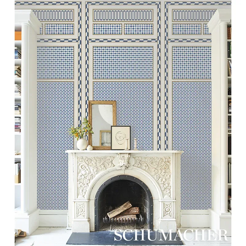 ROBINCHON PANEL A BLUE Schumacher Wallpaper wallpaper - SKU 5007101