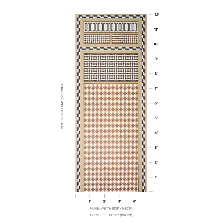 Schumacher ROBINCHON PANEL A wallpaper, color BROWN, SKU 5007100
