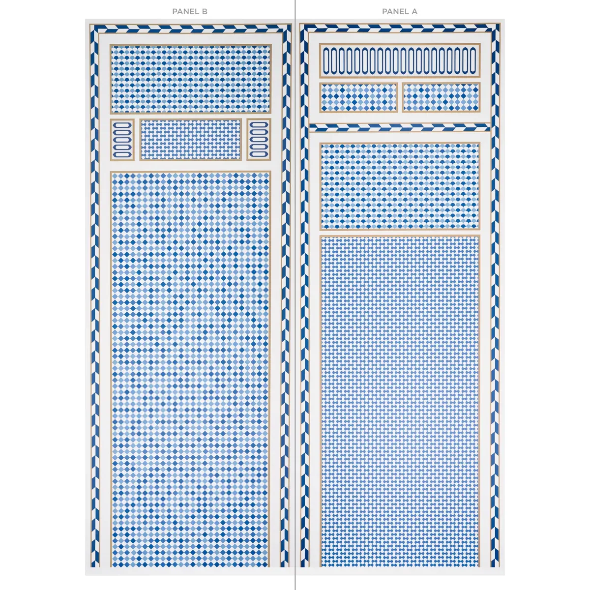 ROBINCHON PANEL B BLUE Schumacher Wallpaper wallpaper - SKU 5007111