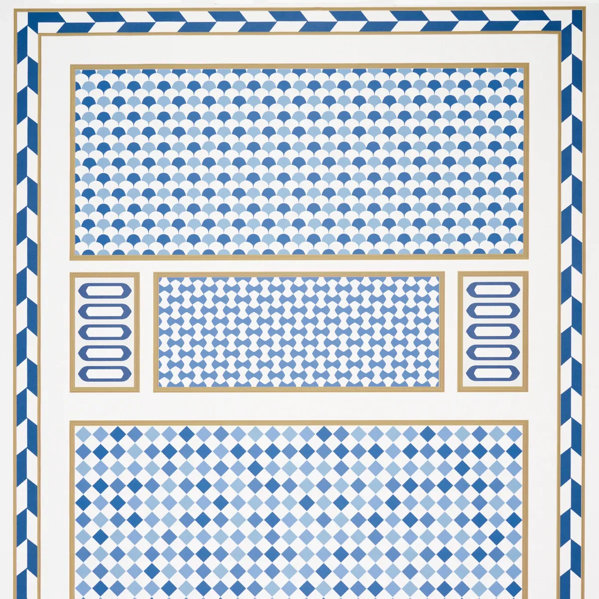 ROBINCHON PANEL B BLUE Schumacher Wallpaper wallpaper - SKU 5007111