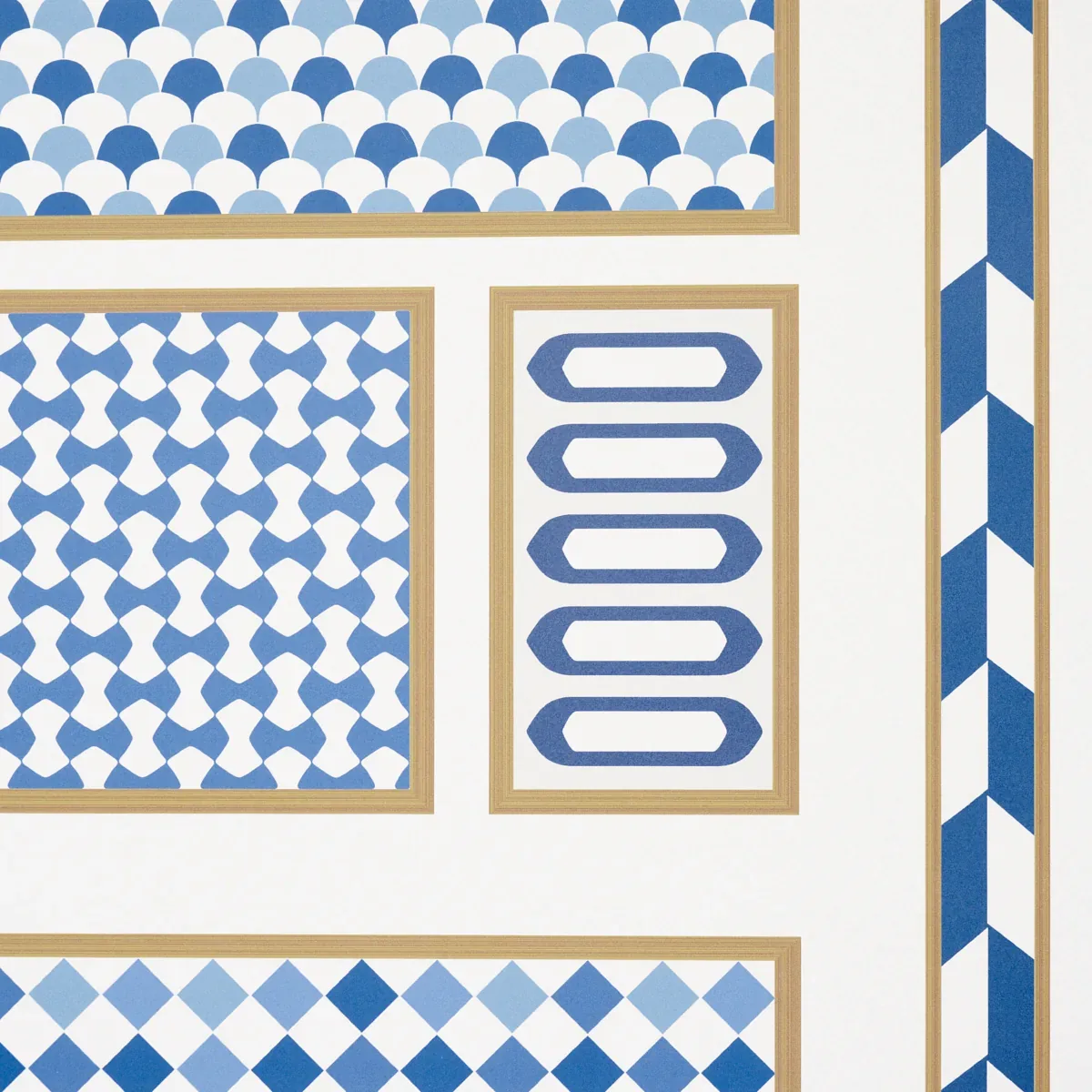ROBINCHON PANEL B BLUE Schumacher Wallpaper wallpaper - SKU 5007111