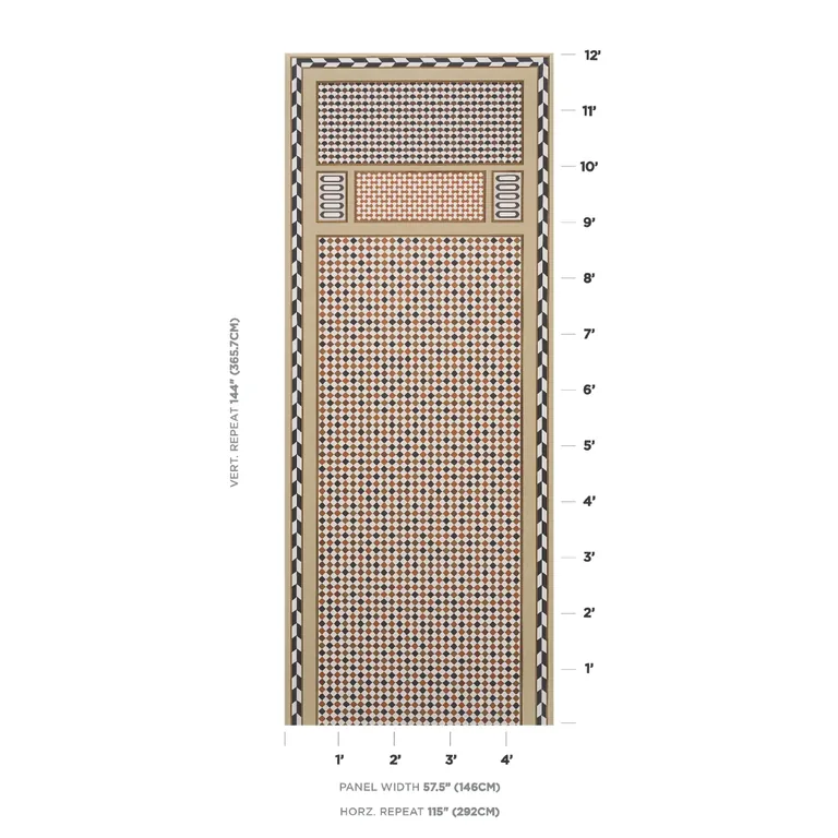 Schumacher ROBINCHON PANEL B wallpaper, color BROWN, SKU 5007110
