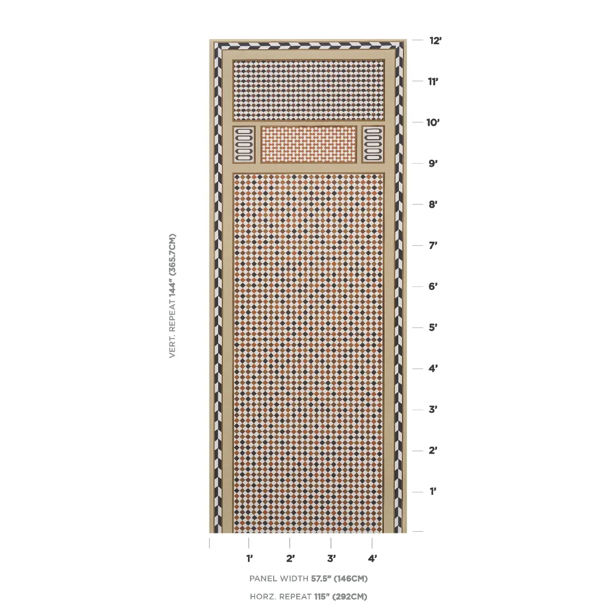 ROBINCHON PANEL B BROWN Schumacher Wallpaper wallpaper - SKU 5007110