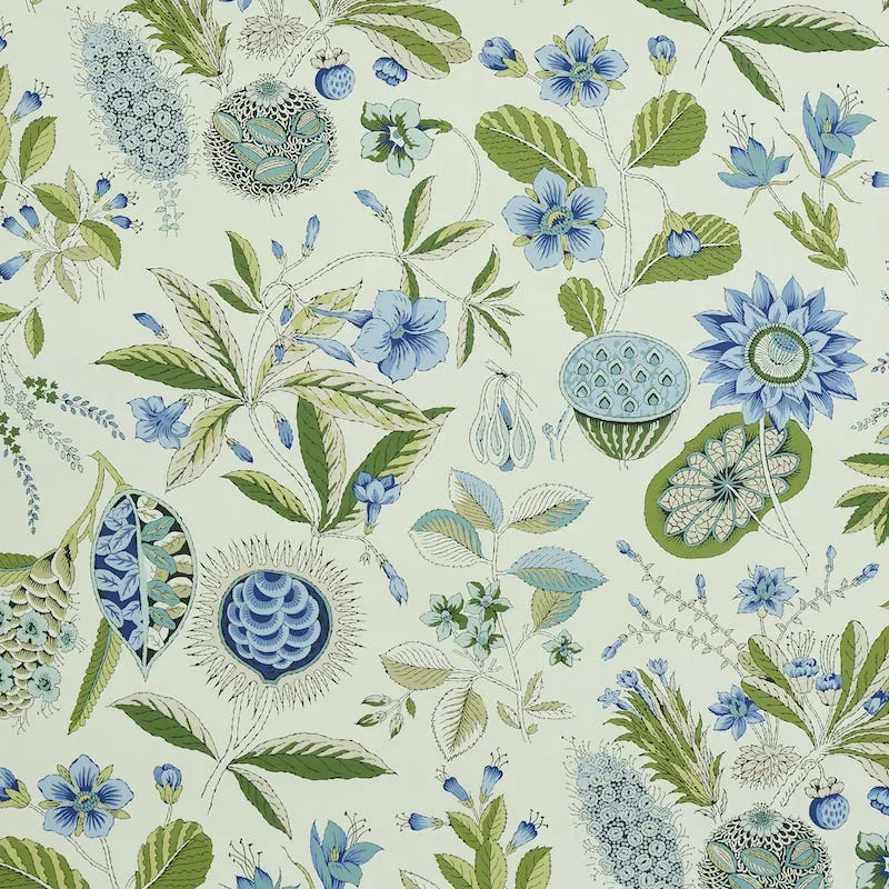 ROCA REDONDA BLUE & IVORY Schumacher Wallpaper wallpaper - SKU 5011620