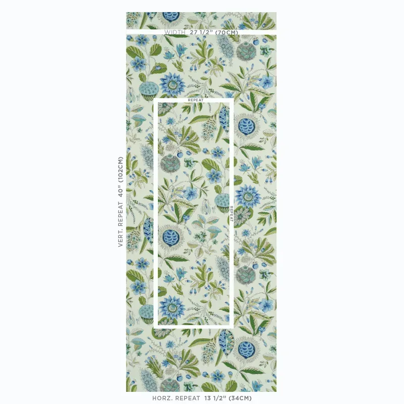 ROCA REDONDA - BLUE & IVORY Schumacher Wallpaper | Wallpaper ROCA REDONDA BLUE & IVORY Schumacher Wallpaper wallpaper - SKU 5011620