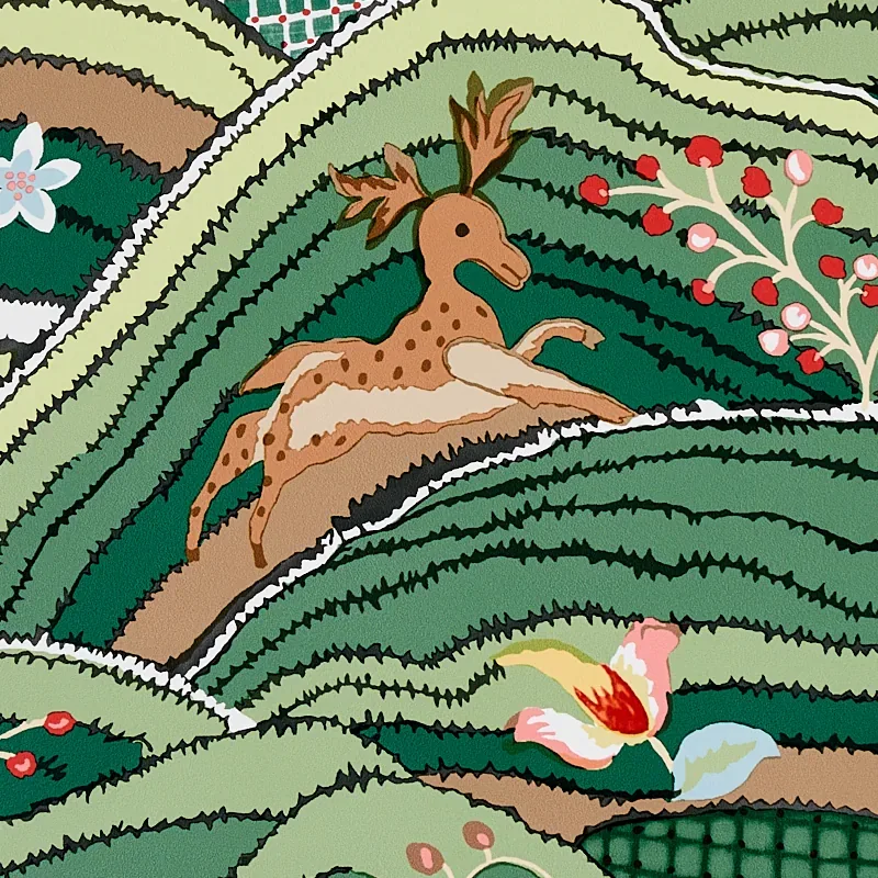ROLLING HILLS GREEN Schumacher Wallpaper wallpaper - SKU 5012631