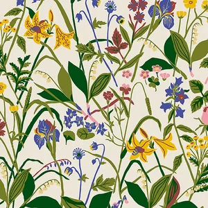 Schumacher ROS OCH LILJA wallpaper, color IVORY, SKU 1962
