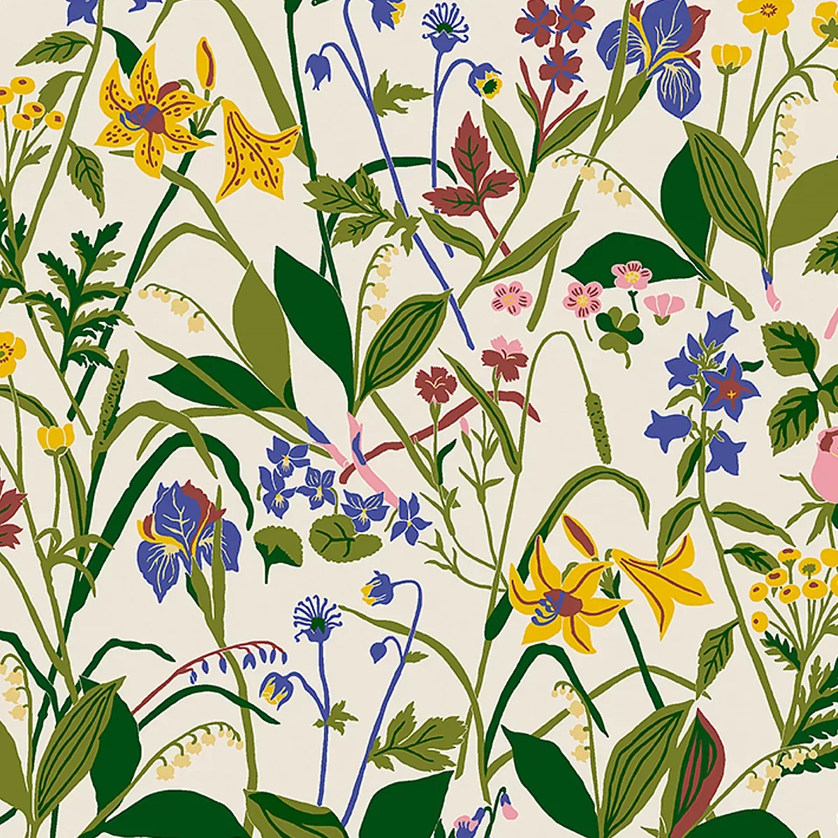 ROS OCH LILJA IVORY Schumacher Wallpaper wallpaper - SKU 1962