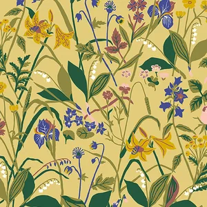 Schumacher ROS OCH LILJA wallpaper, color OCHRE, SKU 1963