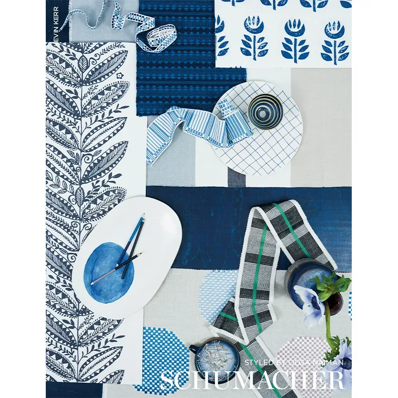 ROSENBORG NAVY Schumacher Wallpaper wallpaper - SKU 5011333