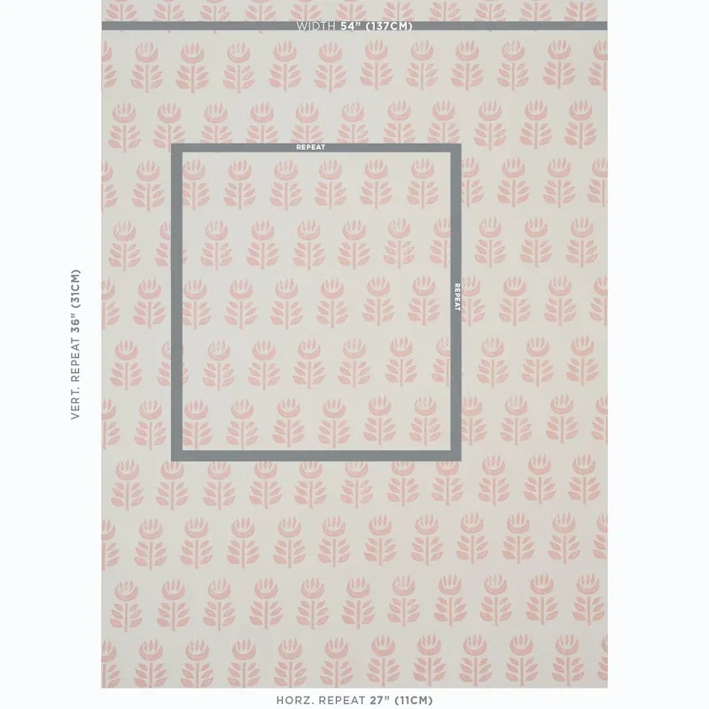 ROSENBORG PINK Schumacher Wallpaper wallpaper - SKU 5011330
