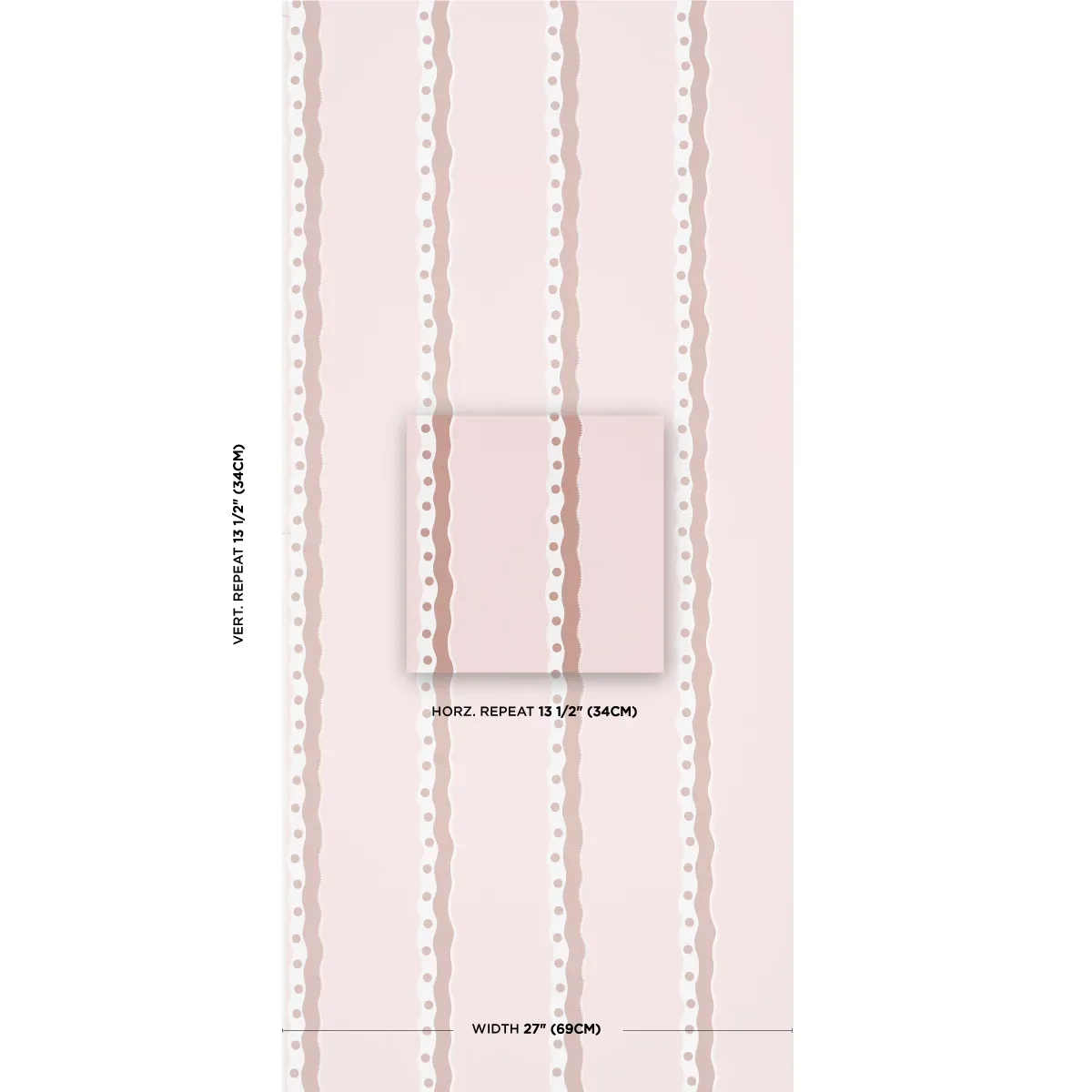 ROUSSEAU STRIPE COCOA & BLUSH Schumacher Wallpaper wallpaper - SKU 5015741