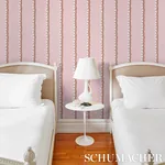 ROUSSEAU STRIPE COCOA & BLUSH Schumacher Wallpaper wallpaper - SKU 5015741