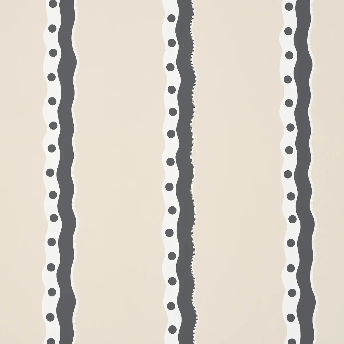 ROUSSEAU STRIPE NOIR & CREAM Schumacher Wallpaper wallpaper - SKU 5015742