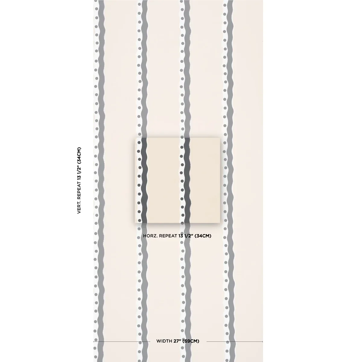 ROUSSEAU STRIPE NOIR & CREAM Schumacher Wallpaper wallpaper - SKU 5015742
