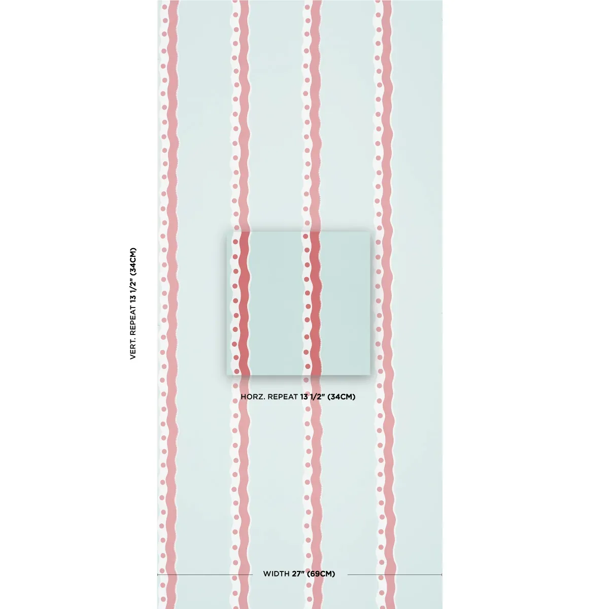 ROUSSEAU STRIPE ROUGE & SKY Schumacher Wallpaper wallpaper - SKU 5015740