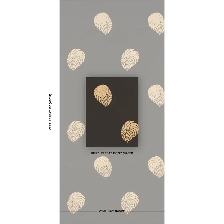 Schumacher ROYAL PLUME wallpaper, color CARBON, SKU 5017050