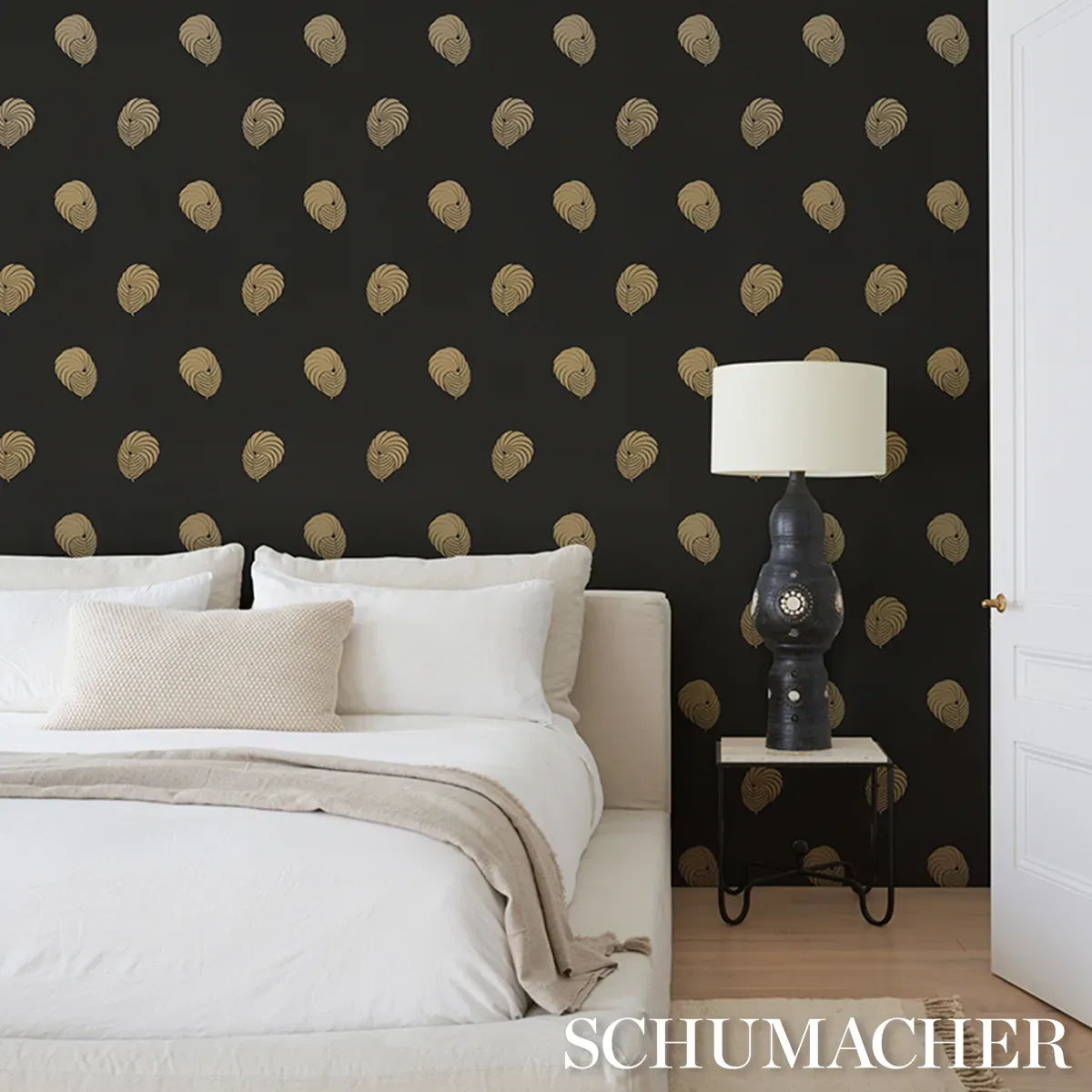 ROYAL PLUME - CARBON Schumacher Wallpaper | Wallpaper Twins ROYAL PLUME CARBON Schumacher Wallpaper wallpaper - SKU 5017050