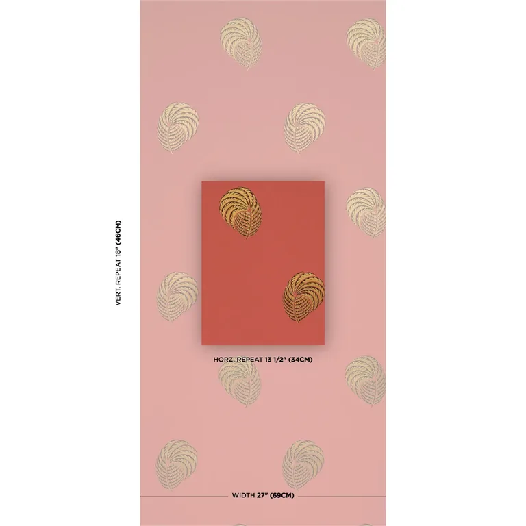 Schumacher ROYAL PLUME wallpaper, color RUSSET, SKU 5017051
