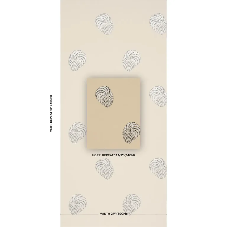 Schumacher ROYAL PLUME wallpaper, color TAN, SKU 5017052