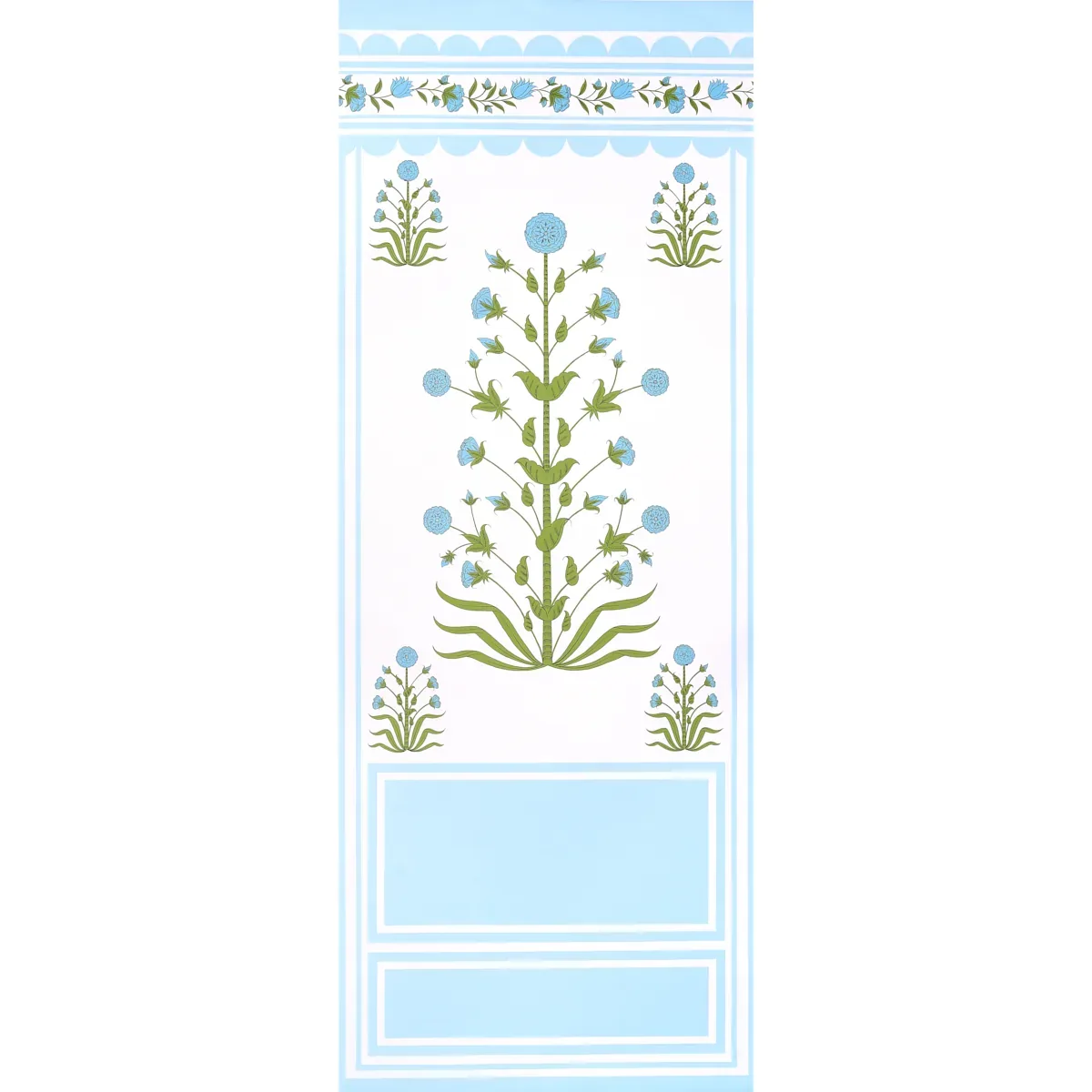 ROYAL POPPY PANEL A BLUE Schumacher Wallpaper wallpaper - SKU 5014431