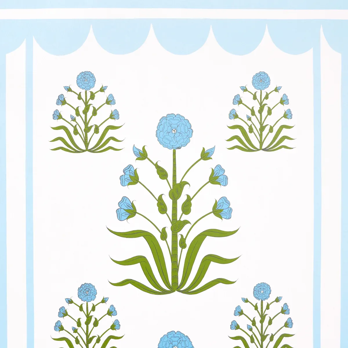 ROYAL POPPY PANEL A - BLUE Schumacher Wallpaper | Wallpaper ROYAL POPPY PANEL A BLUE Schumacher Wallpaper wallpaper - SKU 5014431