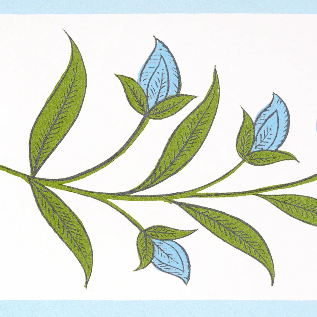 ROYAL POPPY PANEL A - BLUE Schumacher Wallpaper | Wallpaper ROYAL POPPY PANEL A BLUE Schumacher Wallpaper wallpaper - SKU 5014431
