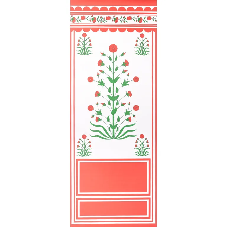 Schumacher ROYAL POPPY PANEL A wallpaper, color RED, SKU 5014430