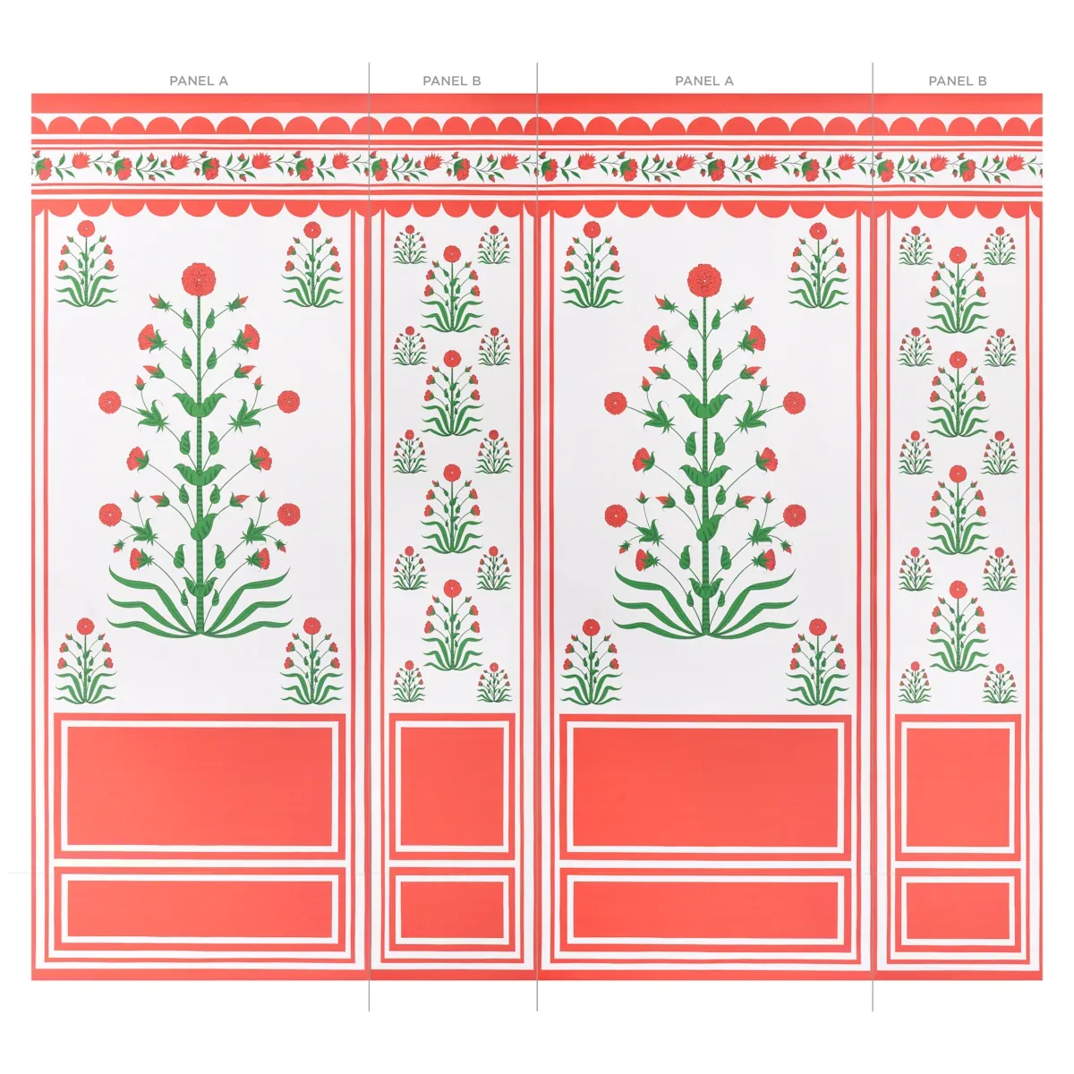ROYAL POPPY PANEL A - RED Schumacher Wallpaper | Wallpaper T ROYAL POPPY PANEL A RED Schumacher Wallpaper wallpaper - SKU 5014430