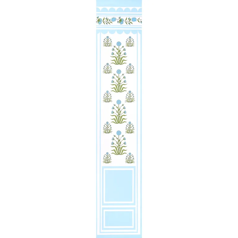 Schumacher ROYAL POPPY PANEL B wallpaper, color BLUE, SKU 5014441