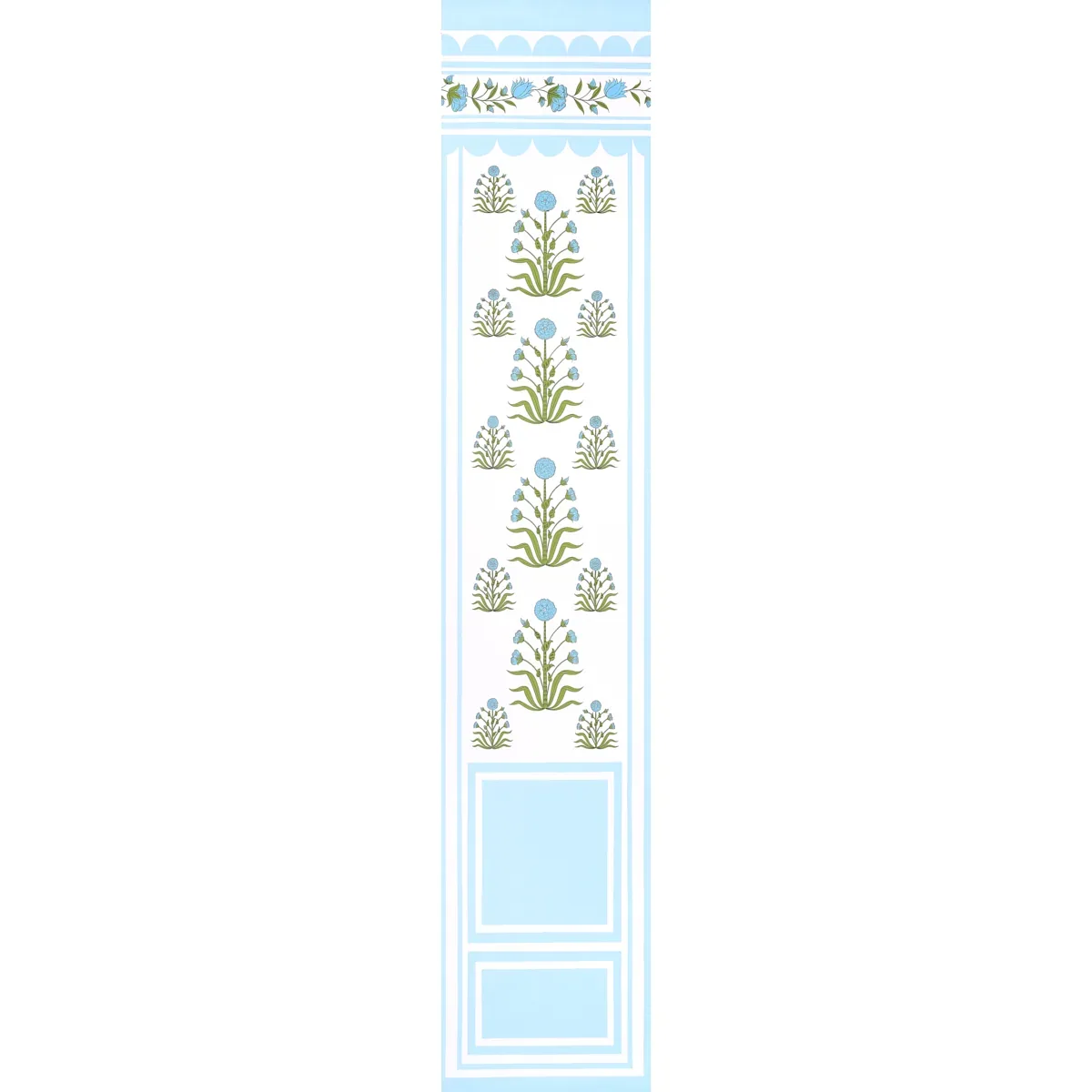 ROYAL POPPY PANEL B BLUE Schumacher Wallpaper wallpaper - SKU 5014441