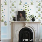 ROYAL POPPY PANEL B BLUE Schumacher Wallpaper wallpaper - SKU 5014441