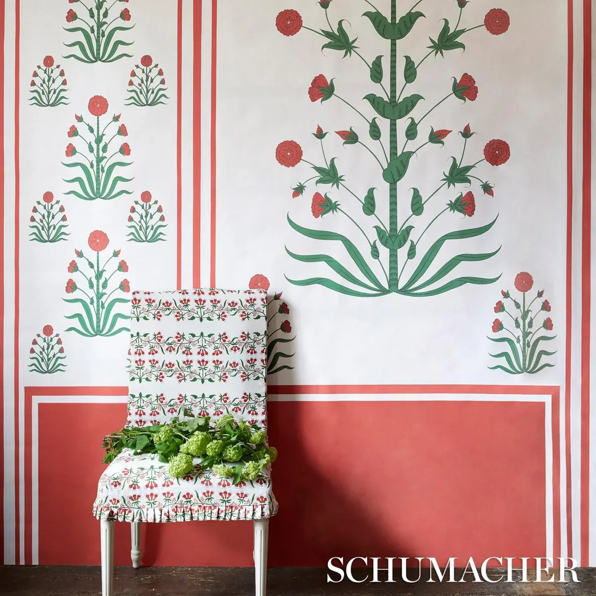 ROYAL POPPY PANEL B RED Schumacher Wallpaper wallpaper - SKU 5014440