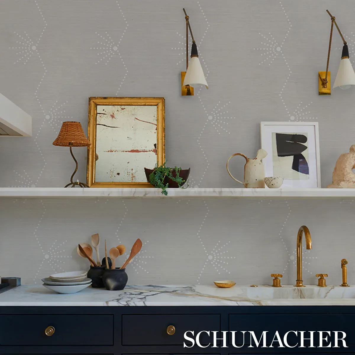 ROYÈRE STRIPE SISAL - DOVE Schumacher Wallpaper | Wallpaper ROYÈRE STRIPE SISAL DOVE Schumacher Wallpaper wallpaper - SKU 5016720