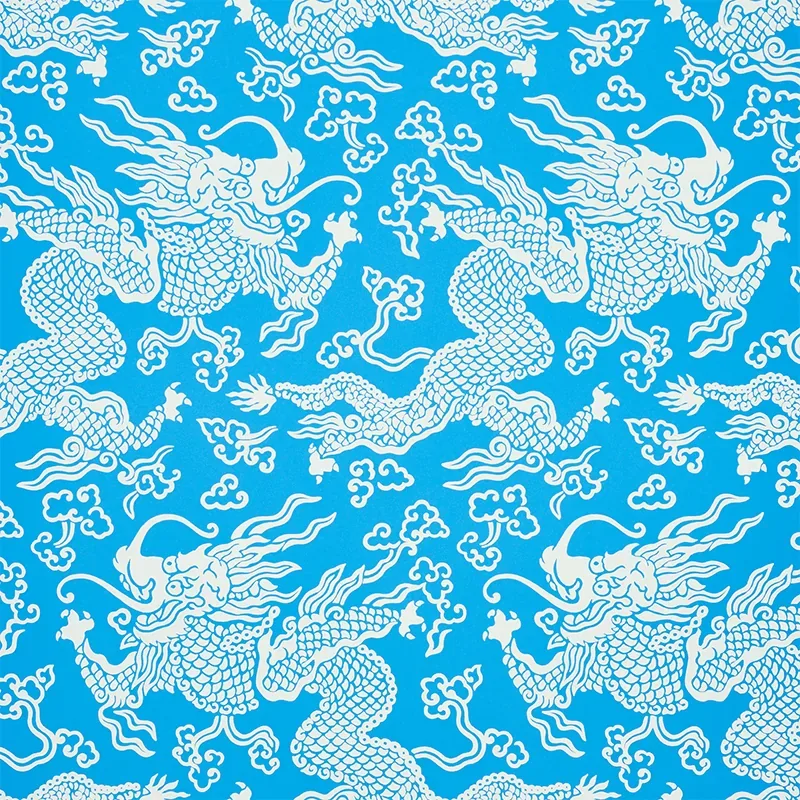 RUAN DRAGON DAMASK BLUE Schumacher Wallpaper wallpaper - SKU 5010881