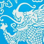 RUAN DRAGON DAMASK BLUE Schumacher Wallpaper wallpaper - SKU 5010881