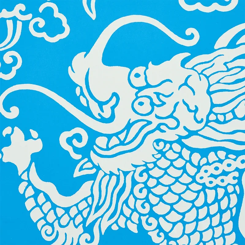 RUAN DRAGON DAMASK BLUE Schumacher Wallpaper wallpaper - SKU 5010881