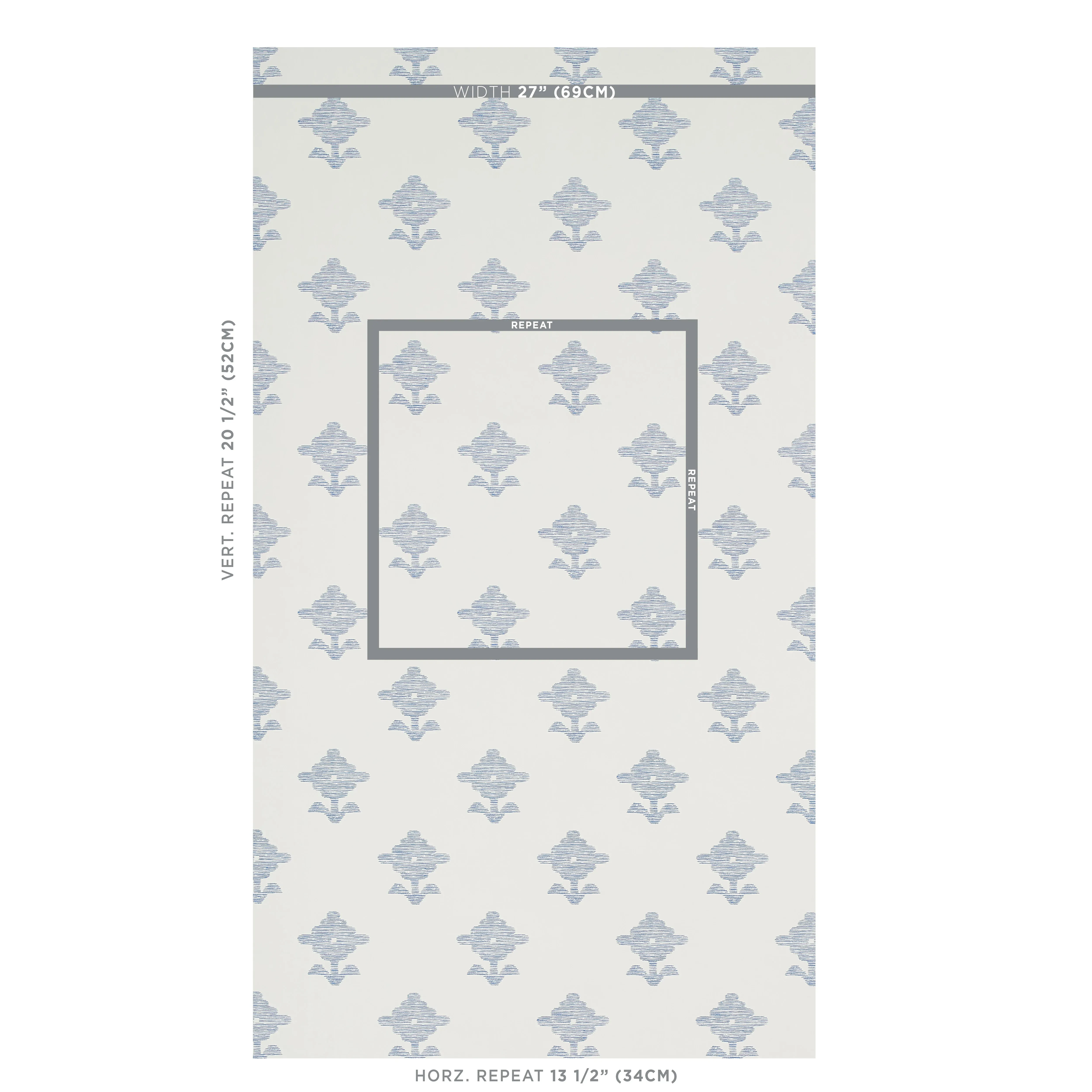 RUBIA BLUE Schumacher Wallpaper wallpaper - SKU 5012220