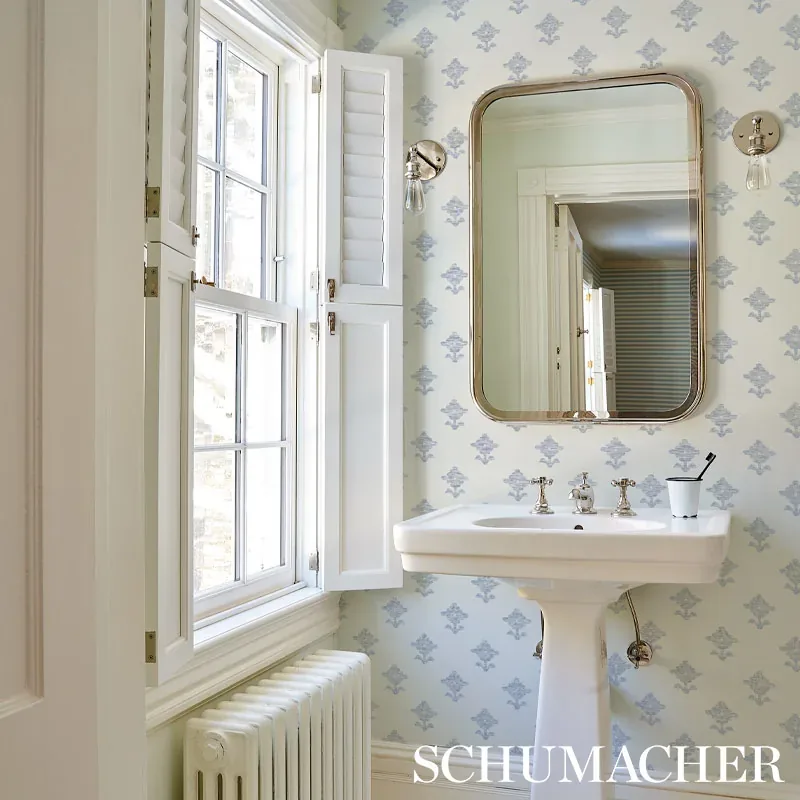 RUBIA BLUE Schumacher Wallpaper wallpaper - SKU 5012220