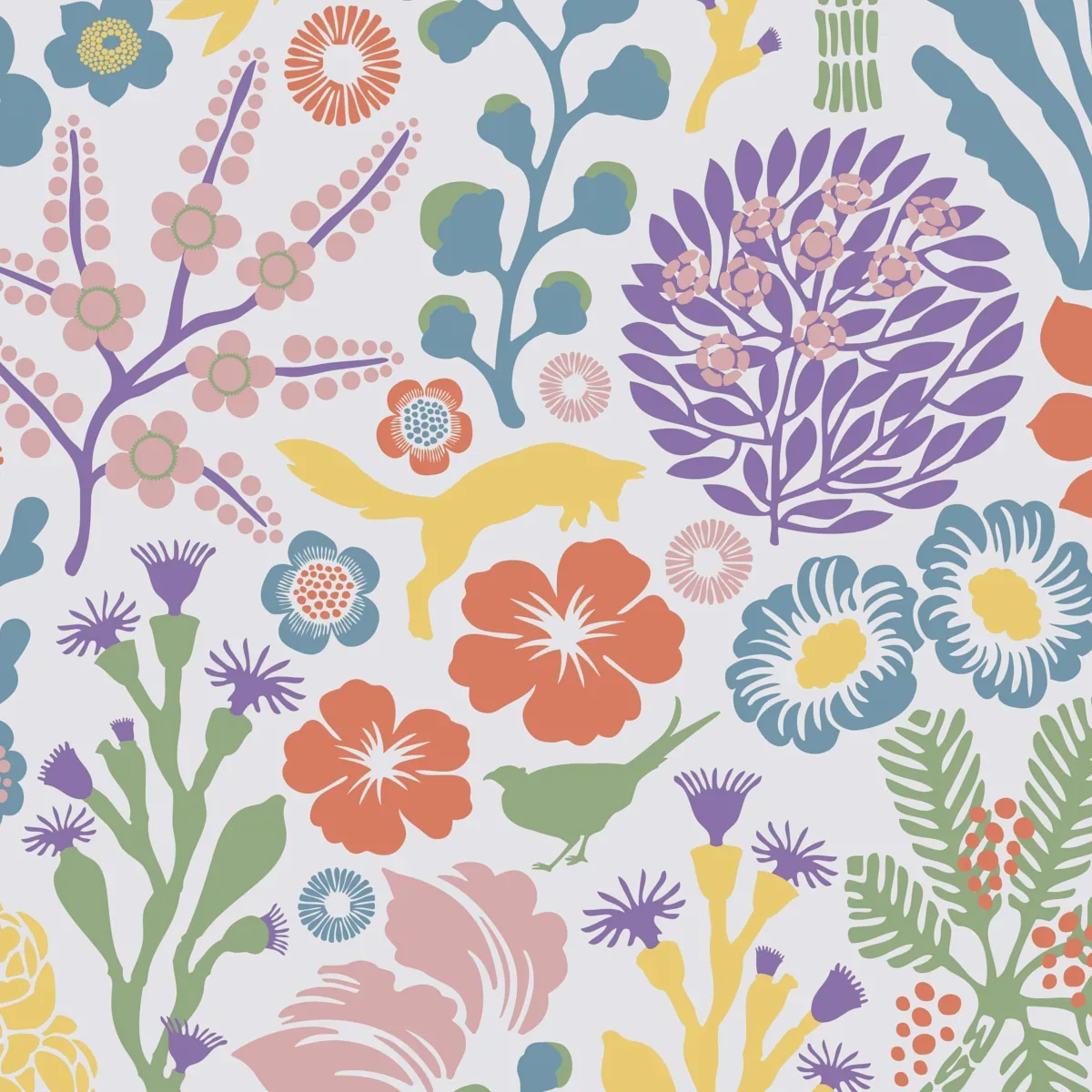 RÄVDUNGE IVORY MULTI Schumacher Wallpaper wallpaper - SKU 1473
