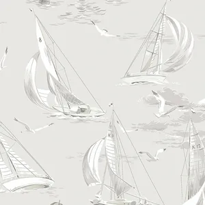 Schumacher SAILBOATS wallpaper, color GREY, SKU 8855