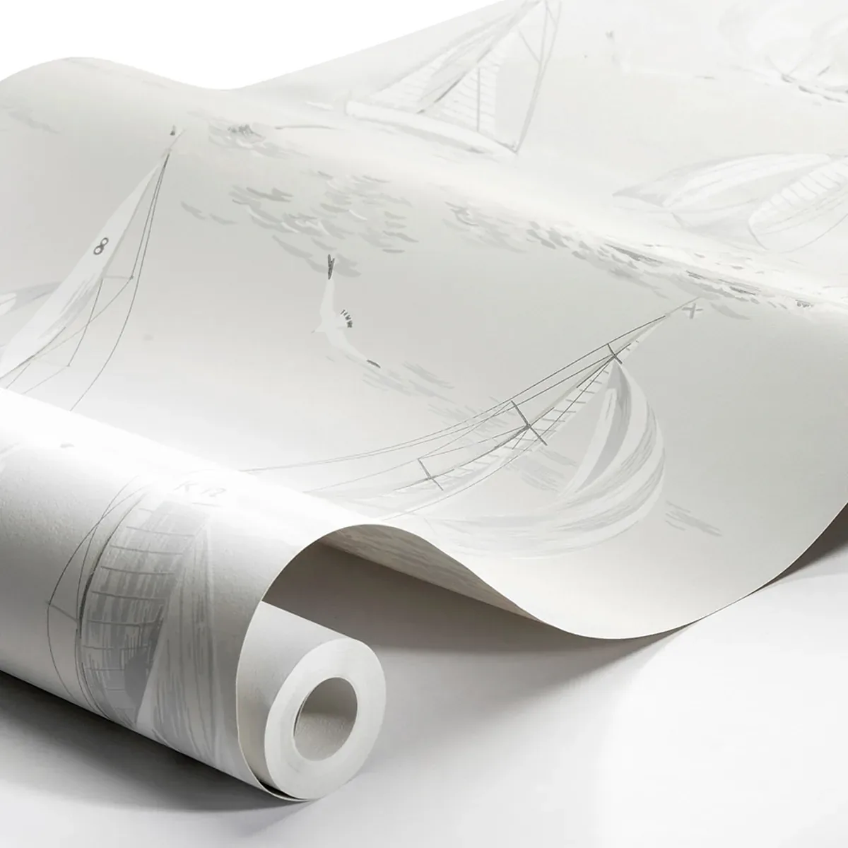 SAILBOATS GREY Schumacher Wallpaper wallpaper - SKU 8855