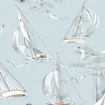 SAILBOATS SKY Schumacher Wallpaper wallpaper - SKU 8854