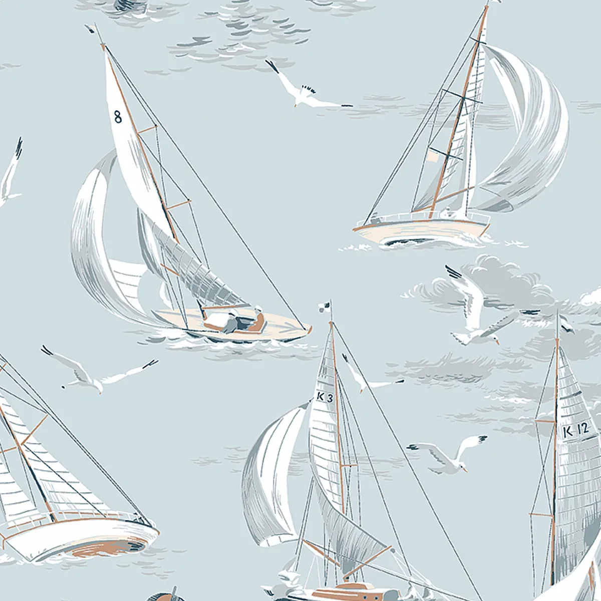 SAILBOATS SKY Schumacher Wallpaper wallpaper - SKU 8854