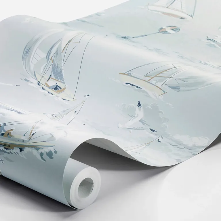 Schumacher SAILBOATS wallpaper, color SKY, SKU 8854