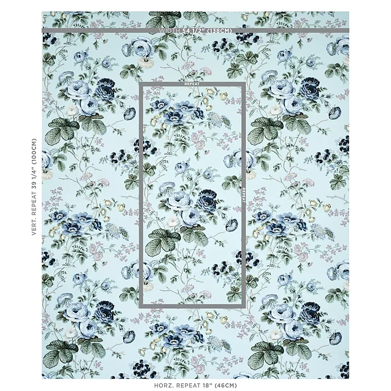 SALISBURY CELADON Schumacher Wallpaper wallpaper - SKU 5012060