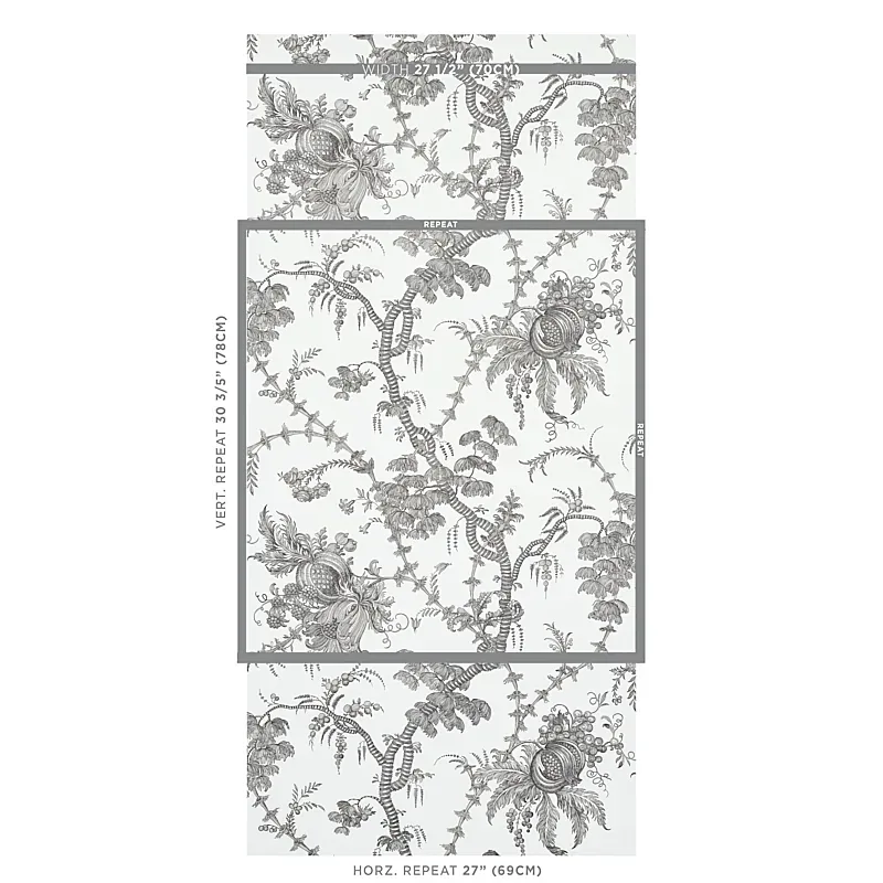 SAN CRISTOBAL TOILE - BLACK Schumacher Wallpaper | Wallpaper SAN CRISTOBAL TOILE BLACK Schumacher Wallpaper wallpaper - SKU 5010622