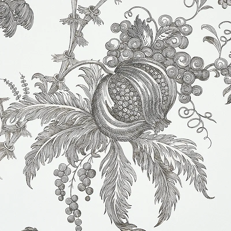 SAN CRISTOBAL TOILE - BLACK Schumacher Wallpaper | Wallpaper SAN CRISTOBAL TOILE BLACK Schumacher Wallpaper wallpaper - SKU 5010622