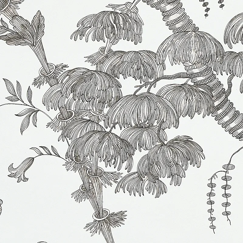SAN CRISTOBAL TOILE - BLACK Schumacher Wallpaper | Wallpaper SAN CRISTOBAL TOILE BLACK Schumacher Wallpaper wallpaper - SKU 5010622