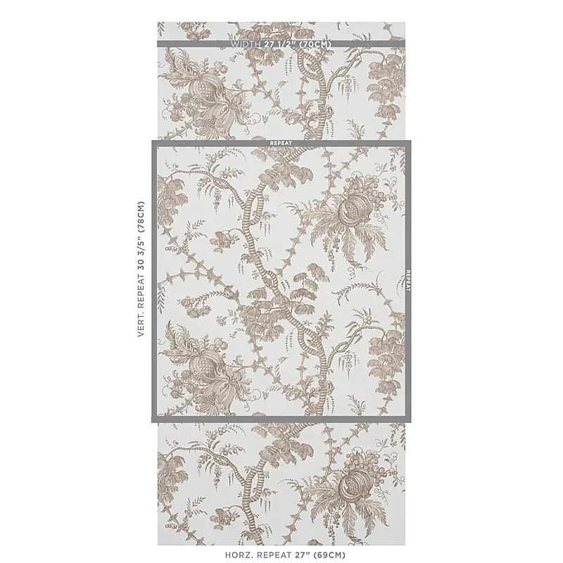 SAN CRISTOBAL TOILE COCOA Schumacher Wallpaper wallpaper - SKU 5010621